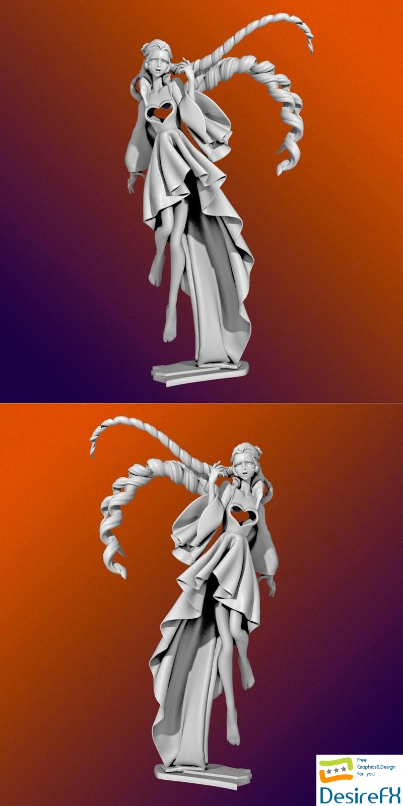 A Lady In White Annabel Lee Nevermore Fanart 3D Print