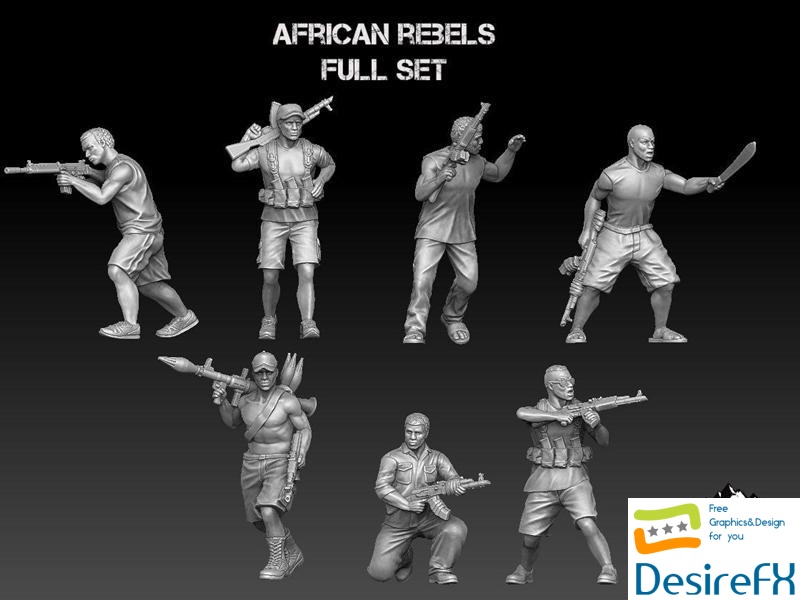 African Rebels Full Set 3D Print