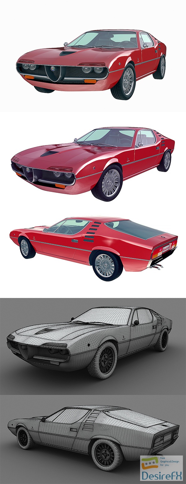 Alfa Romeo Montreal 1970 3D Model