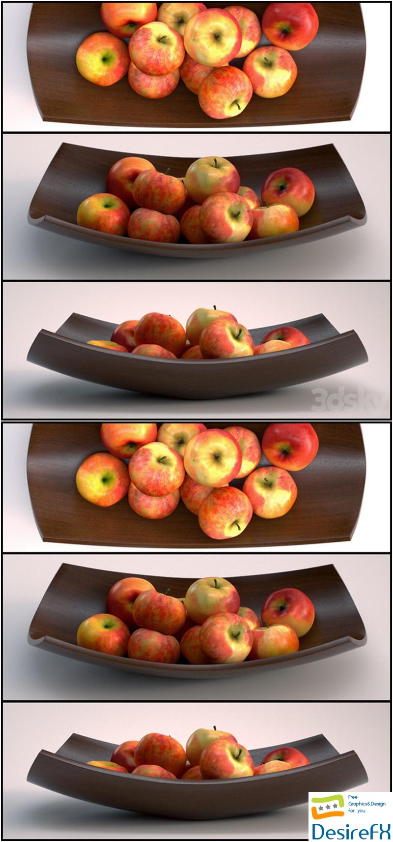 Apples, fruit, food 3D Model