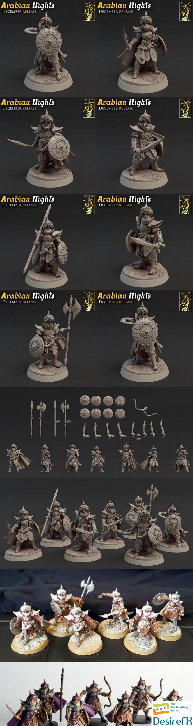 Arabian Nights Modular Warriors - 3D Print