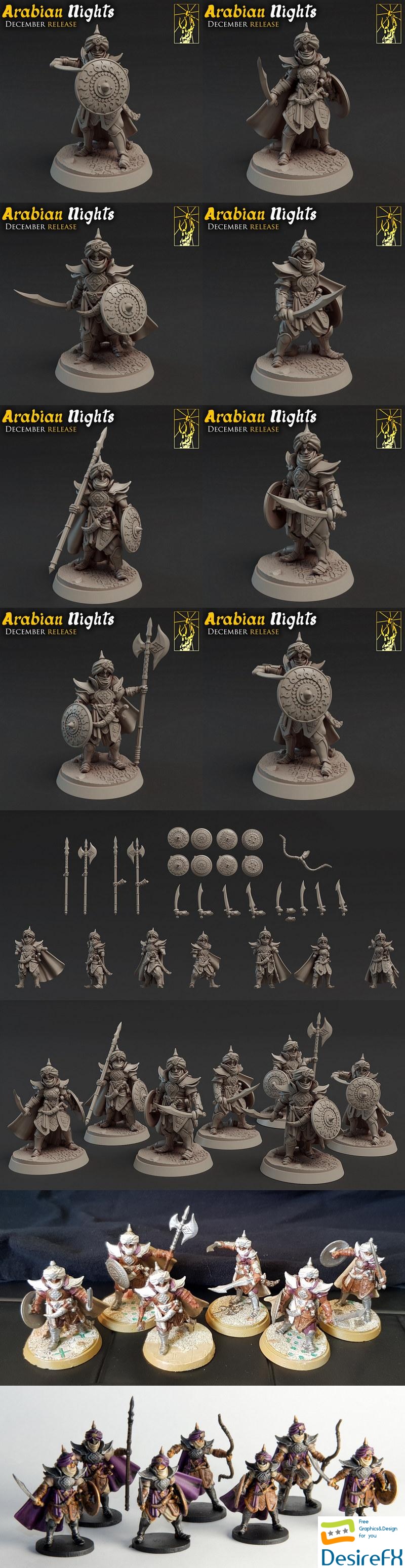 Arabian Nights Modular Warriors - 3D Print