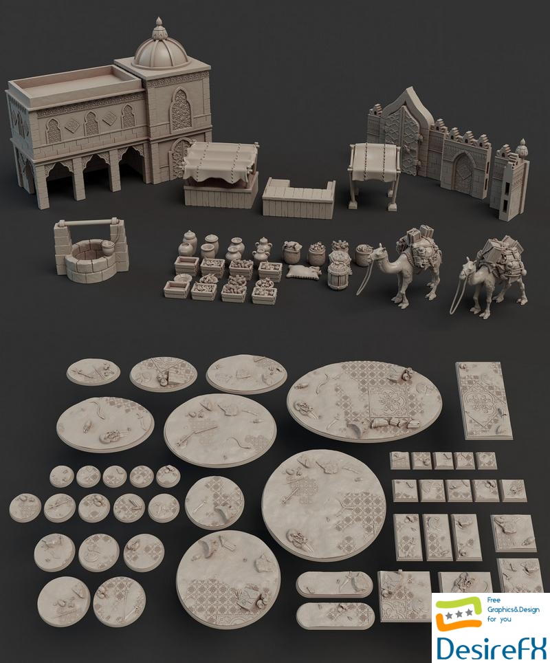 Arabian Nights Terrain and Bases - 3D Print