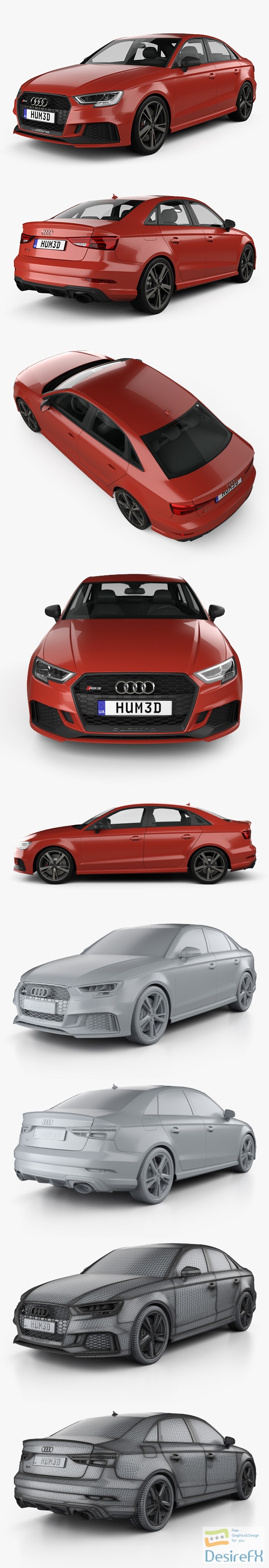Audi RS3 Sedan 2018 3D Model