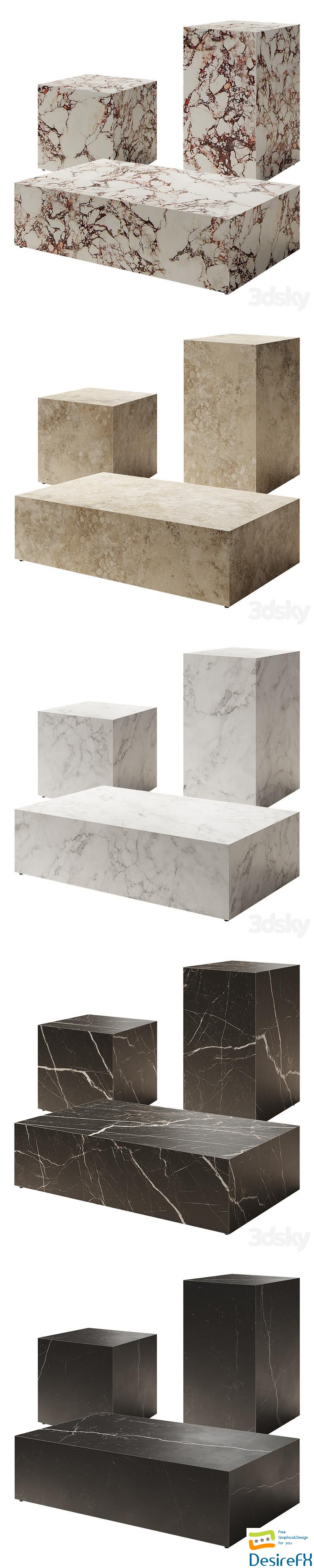 AUDO Plinth Marble Table by Norm (Menu) 3D Model