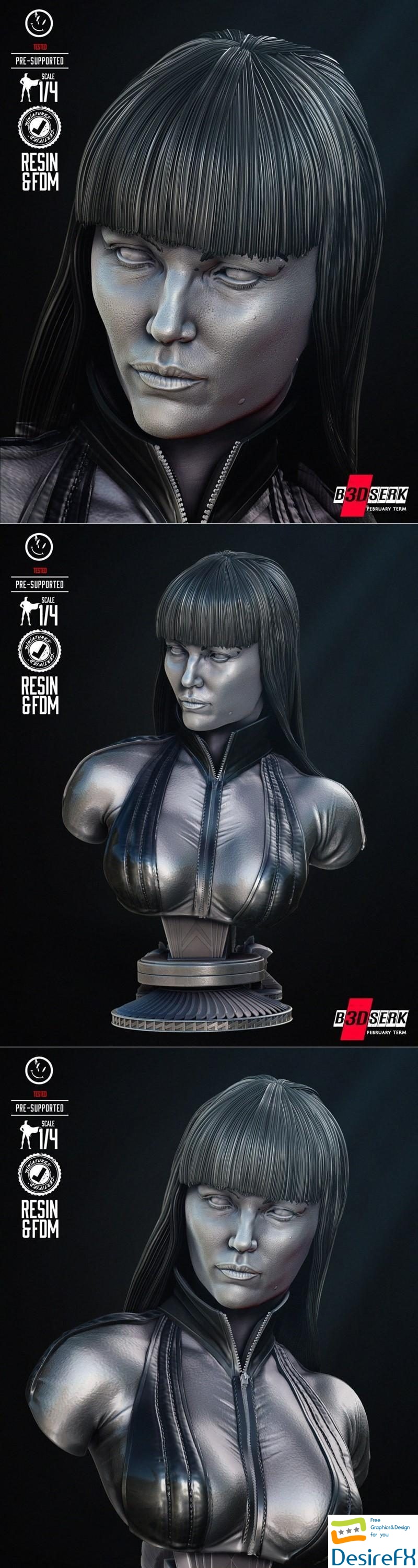 B3DSERK - Silk Spectre Bust Portrait 3D Print