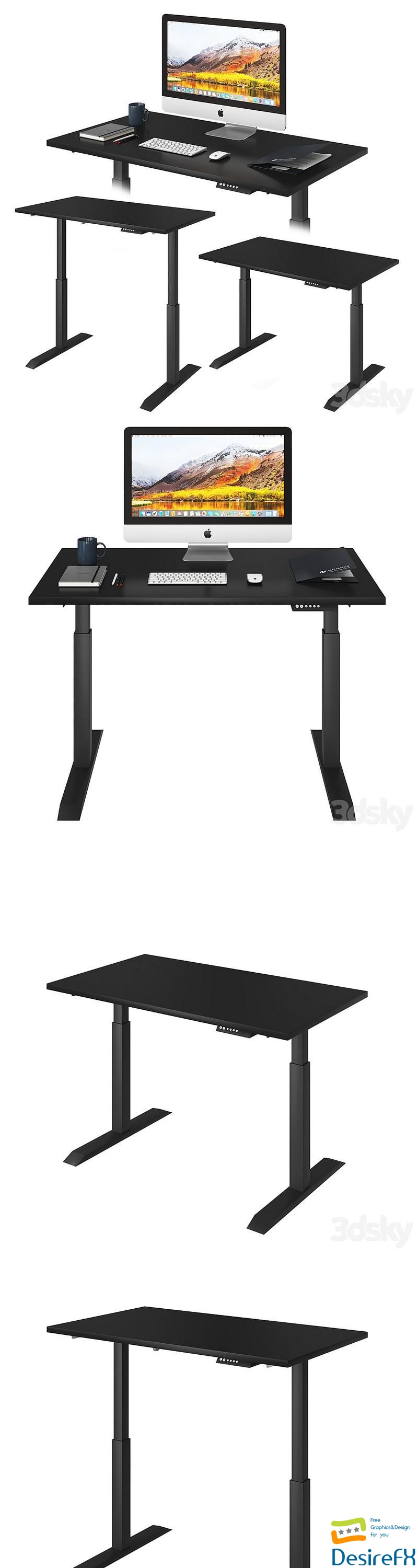 Black Lift Desk 3D Model