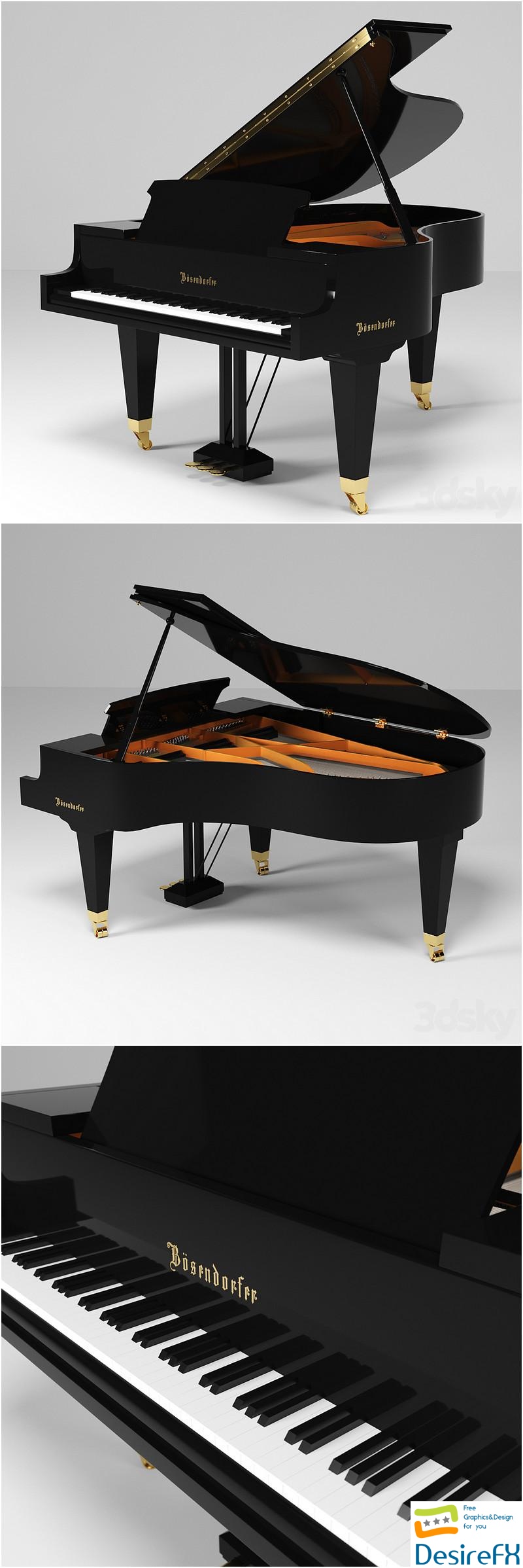 Bosendorfer Gran Piano 3D Model