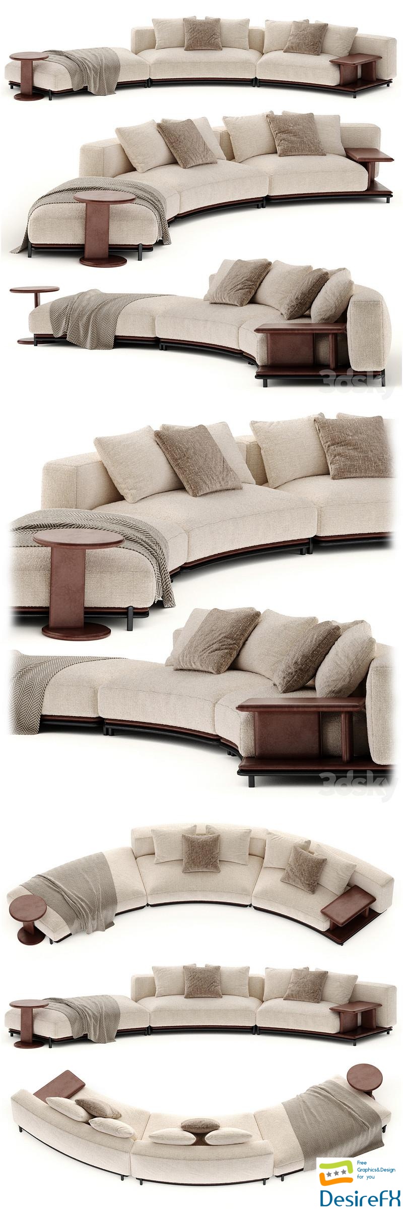 Brera sofa by Poliform 3D Model