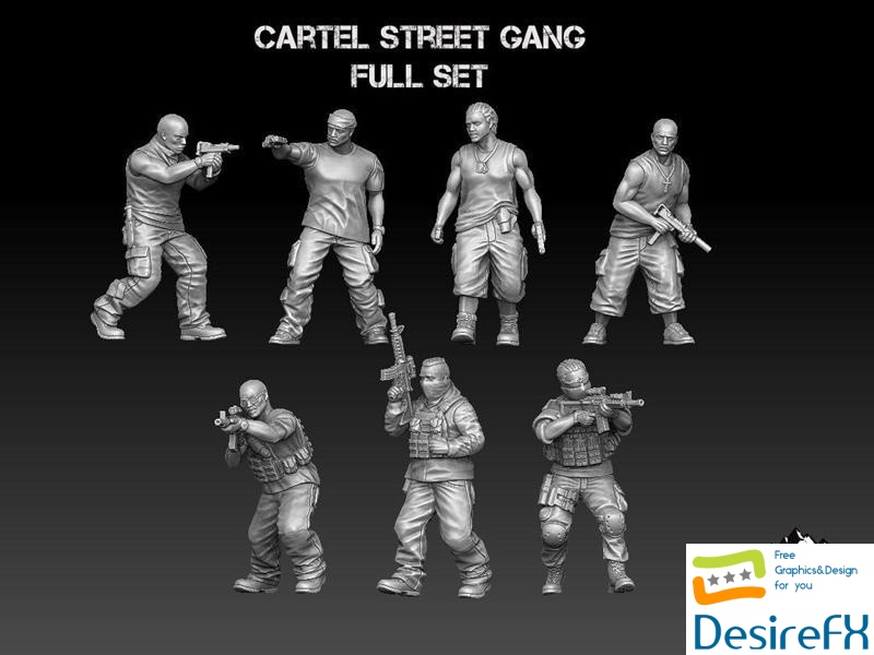 Cartel Street Gang Assault Set 3D Print