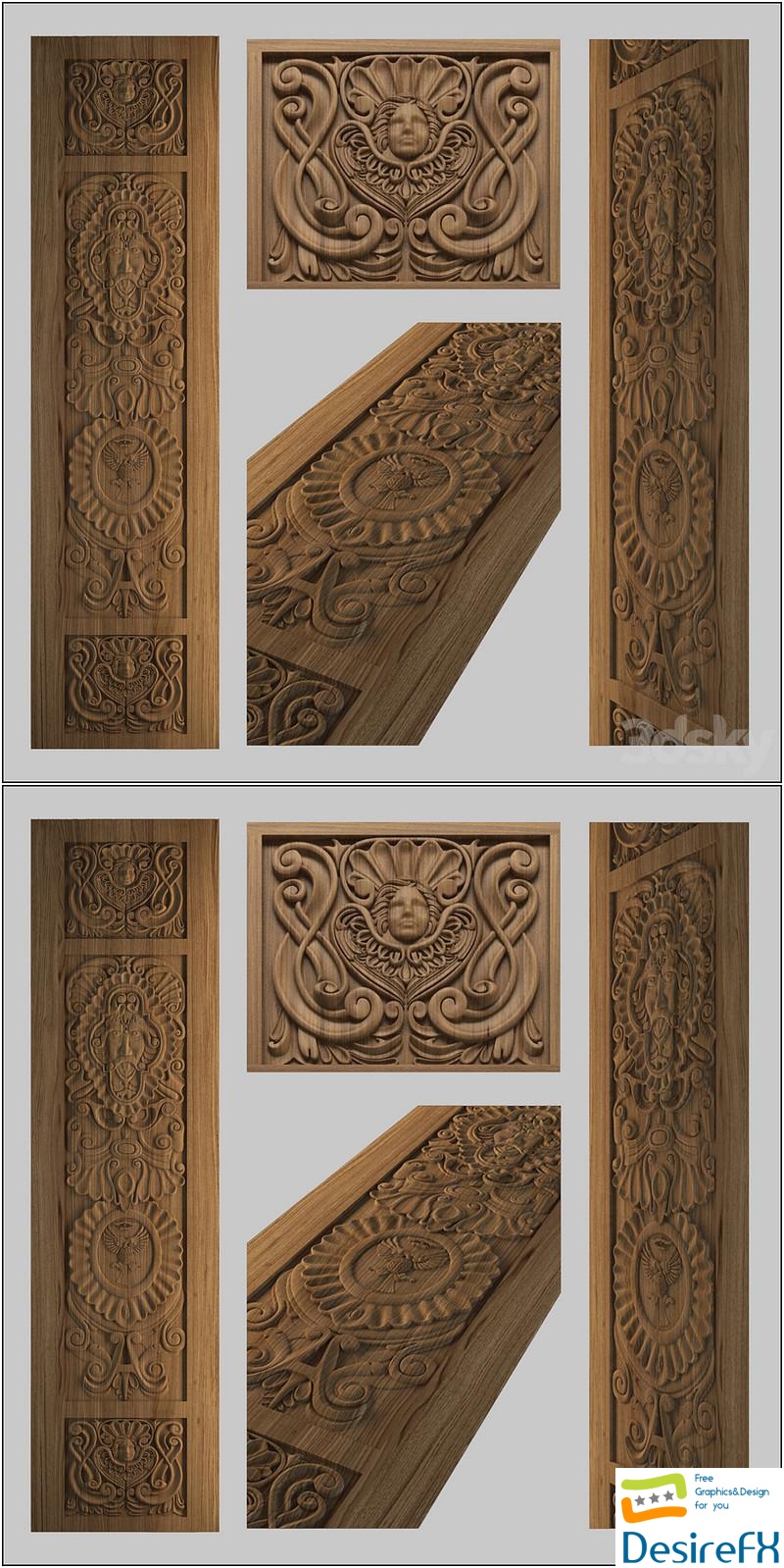 Carved door 3D Model