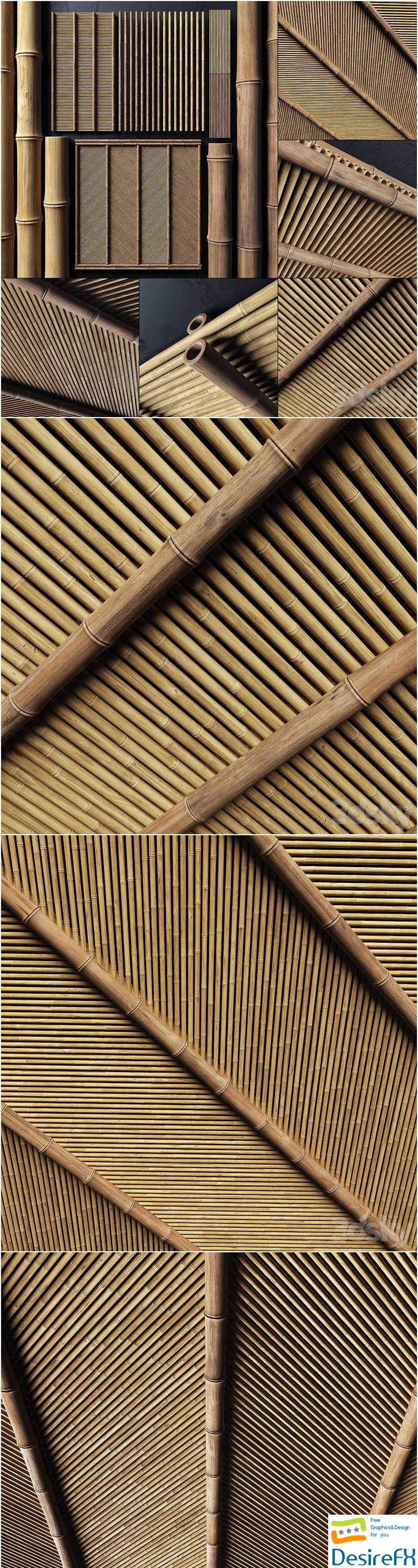 Ceiling bamboo angle n1 Corner bamboo ceiling 3D Model