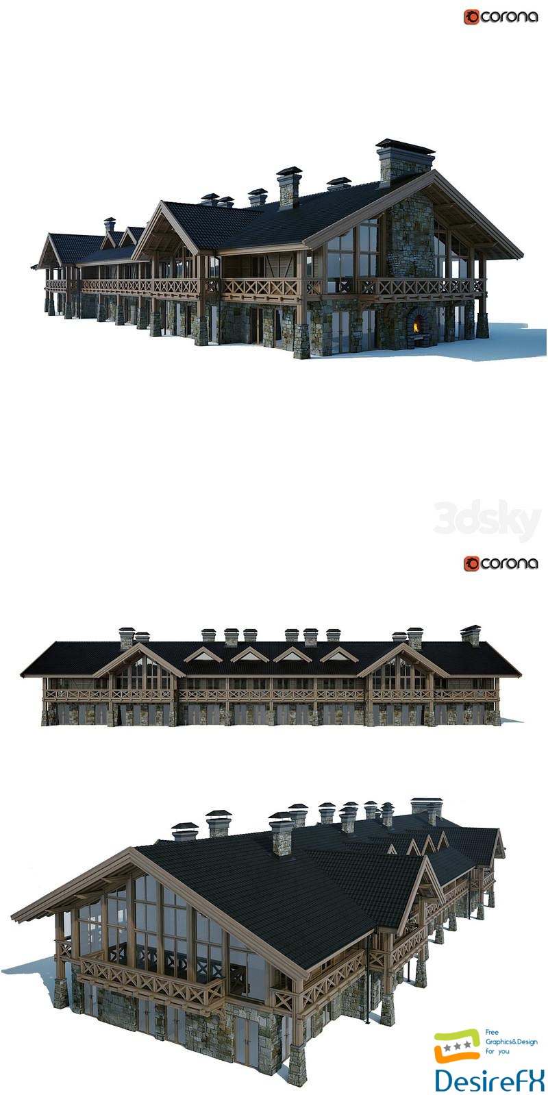 Chalet, house 3D Model