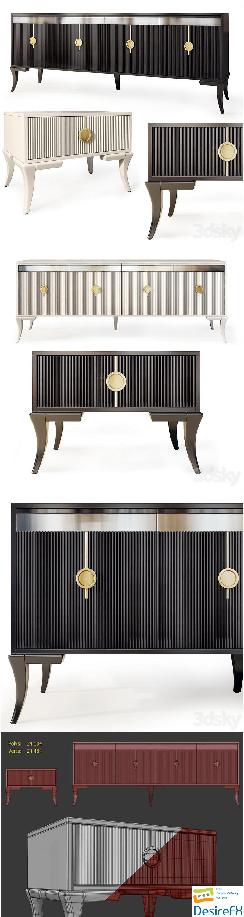Chest of drawers and bedside table Keops. Nightstand, sideboard by Medusa Home 3D Model