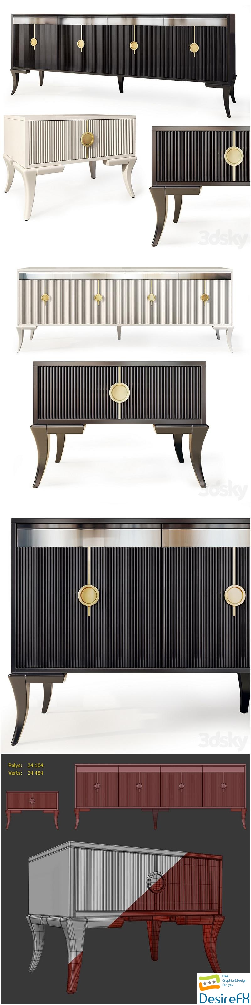 Chest of drawers and bedside table Keops. Nightstand, sideboard by Medusa Home 3D Model