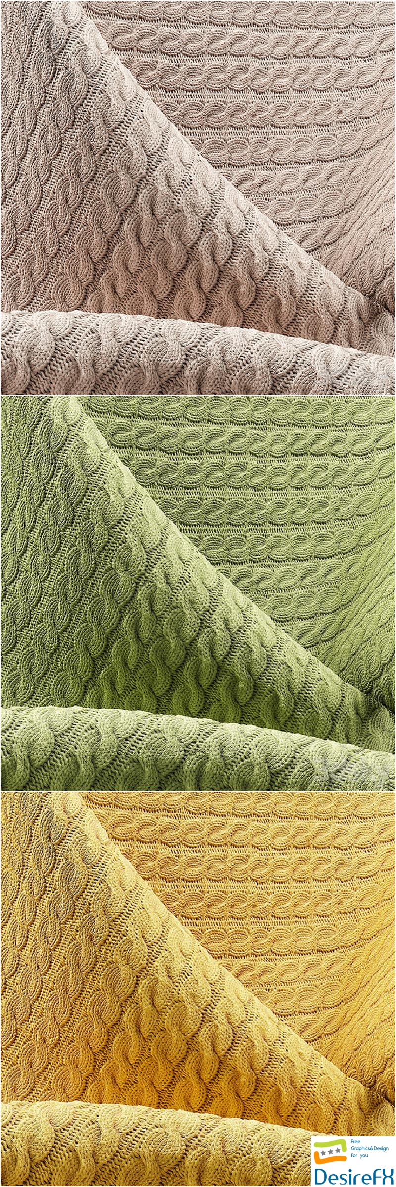 Collection of knitted fabrics 3D Model