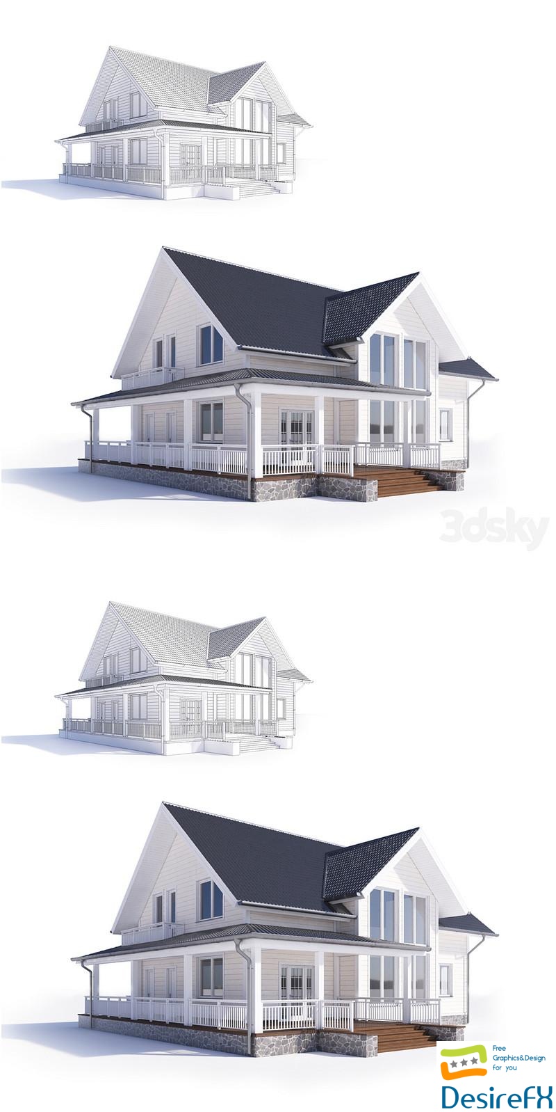 Cottage 004 3D Model