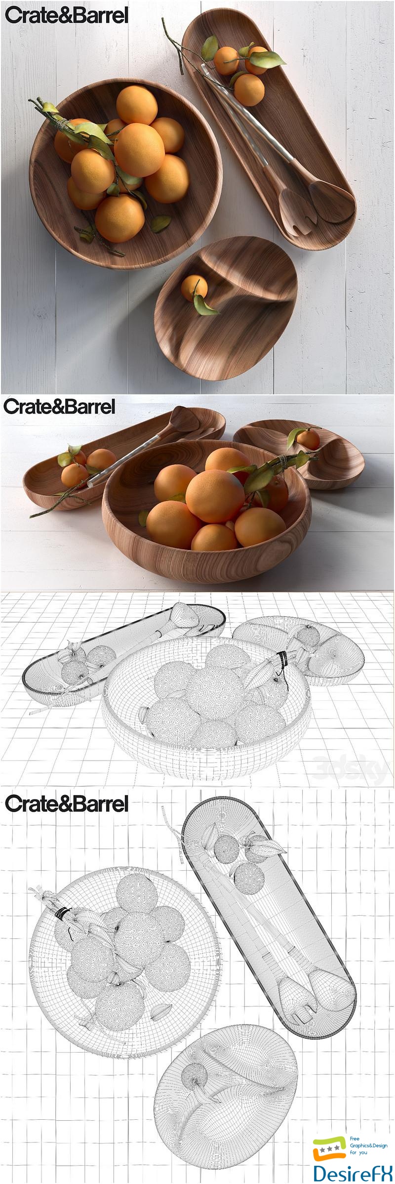 Crate&Barrel, citrus decor 3D Model