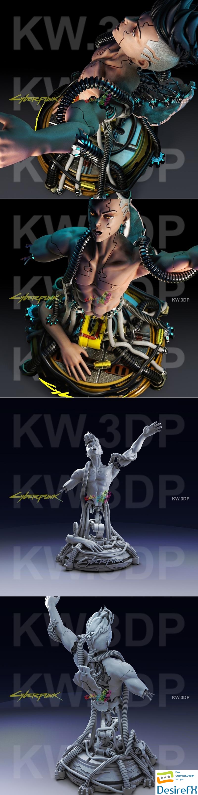 Cyberpunk David Bust 3D Print