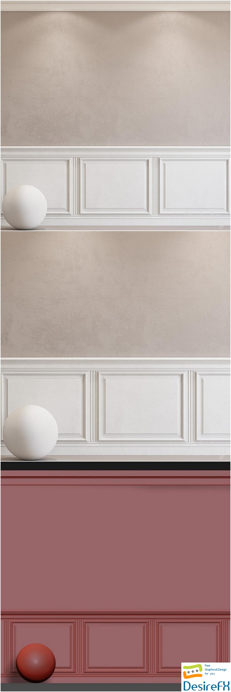 Decorative plaster with molding 58 3D Model