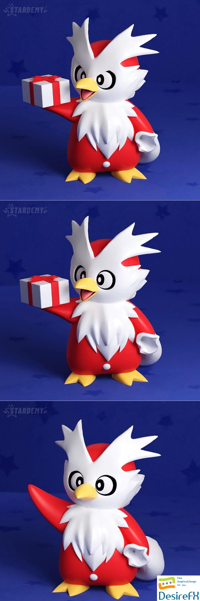 Delibird Pokemon Christmas Decoration 3D Print