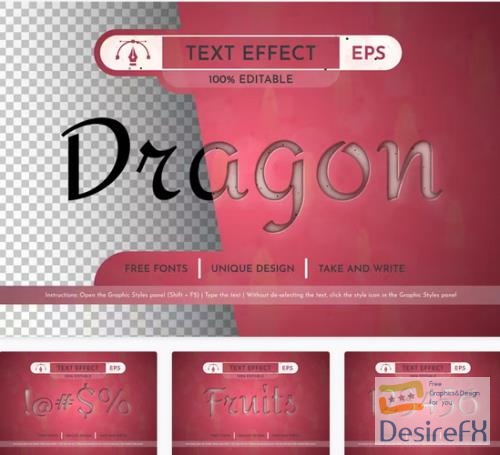 Dragon Fruit - Editable Text Effect - 91583426