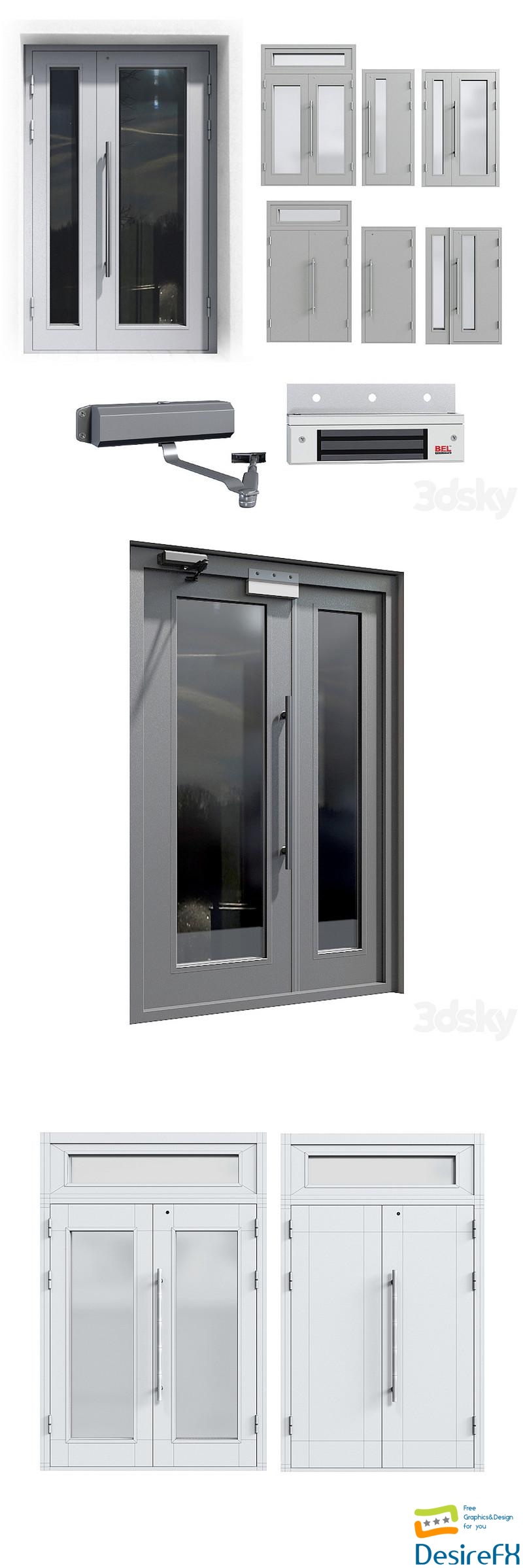 Entrance doors of the PROEM company 3D Model