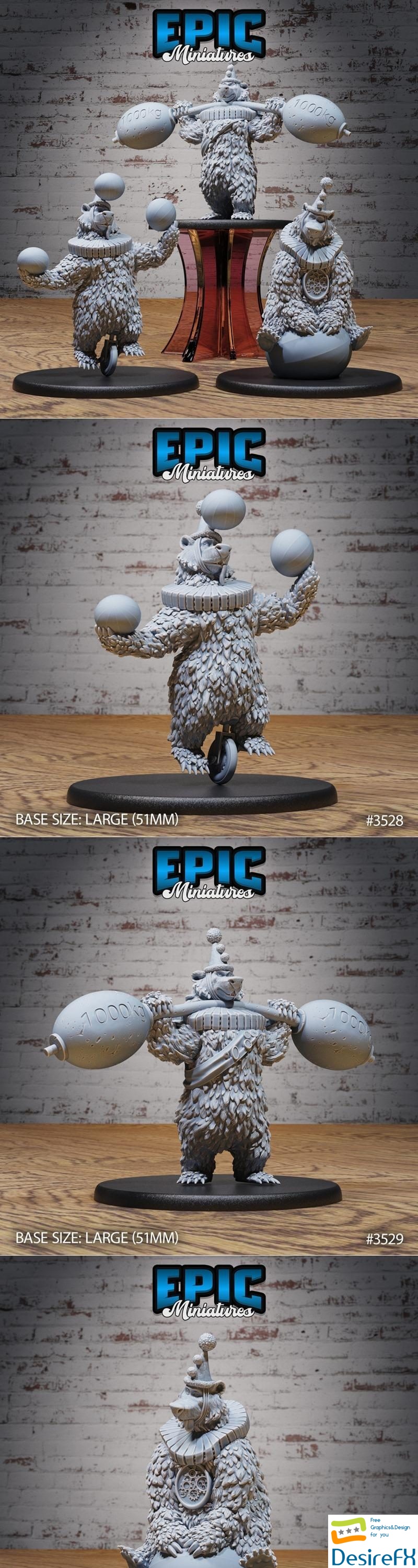 Epic Miniatures - Circus Bear Set 3D Print