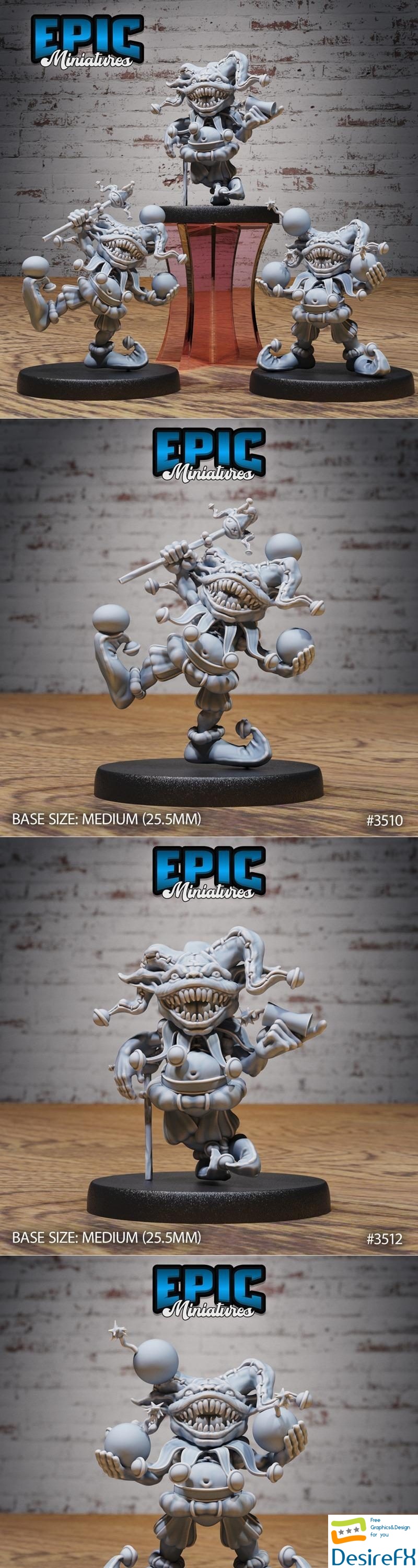 Epic Miniatures - Goblin Clown Set 3D Print