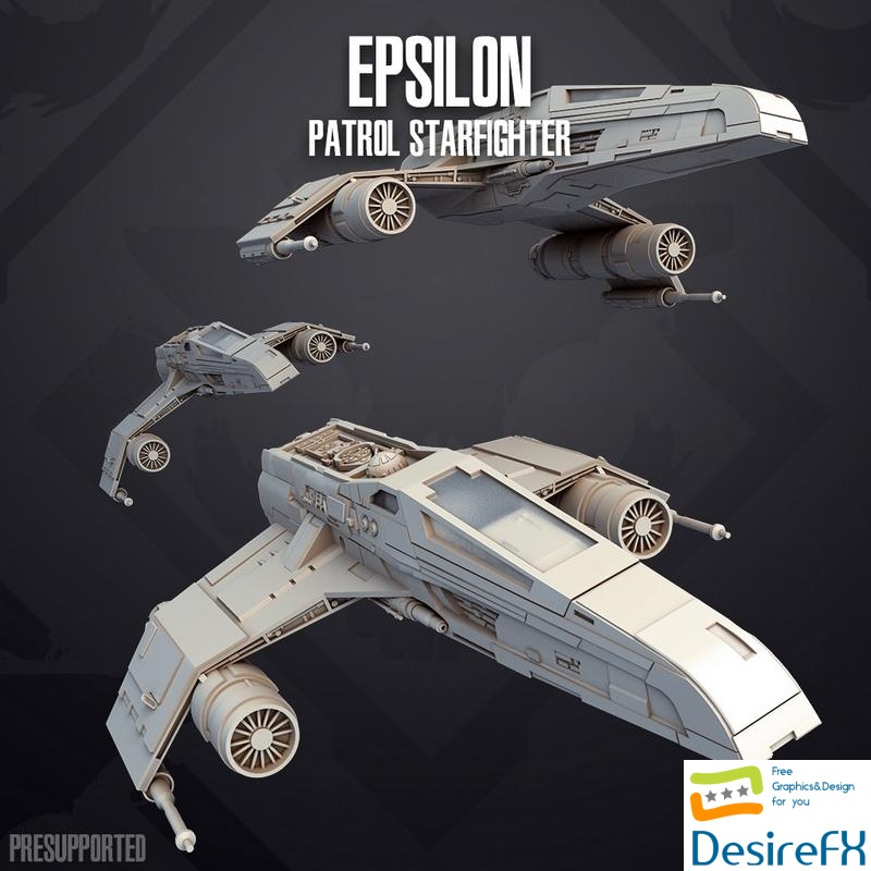 Epsilon Patrol Starfighter - 3D Print