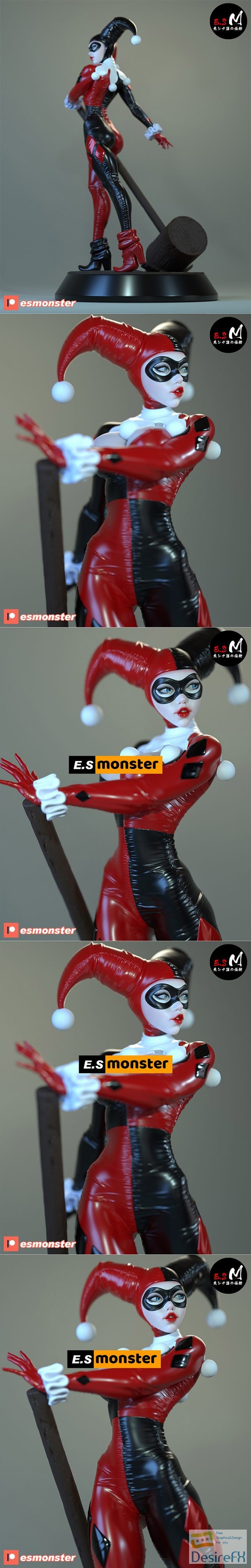 E.S Monster – Harley Quinn – 3D Print