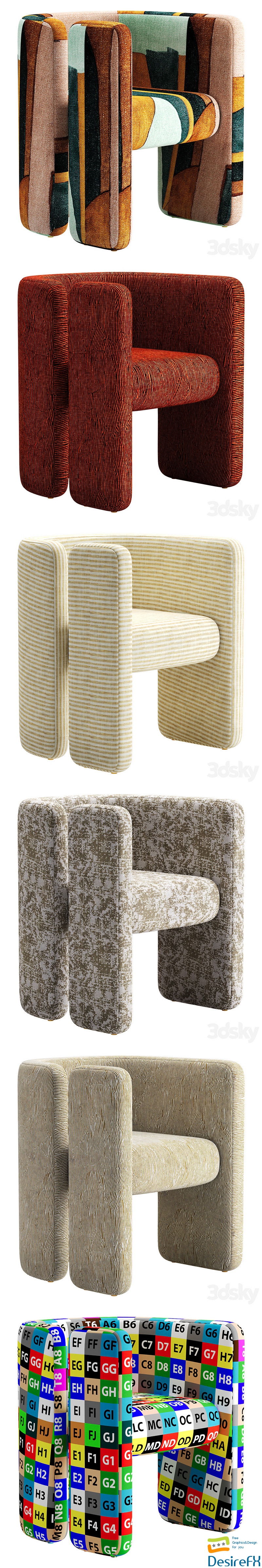 Fairfax Chair - Left Hand Facing 3D Model