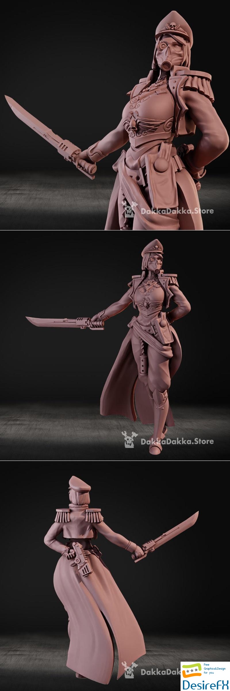 Female Commissar 3D Print