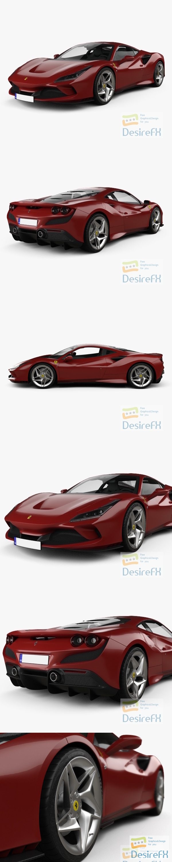 Ferrari F8 Tributo with HQ interior 2019 3D Model