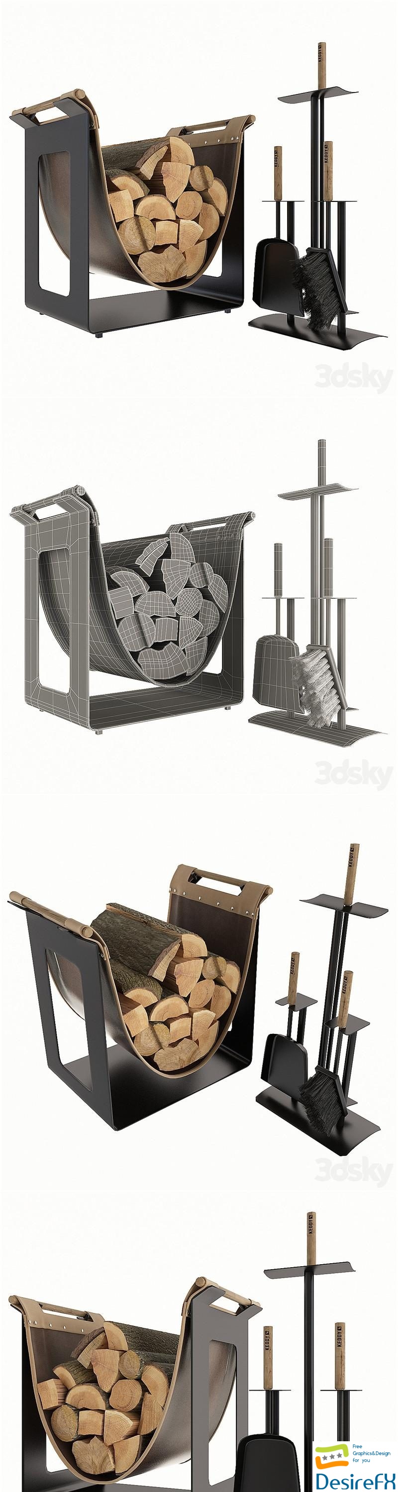 Fireplace Accessories Keddy 3D Model