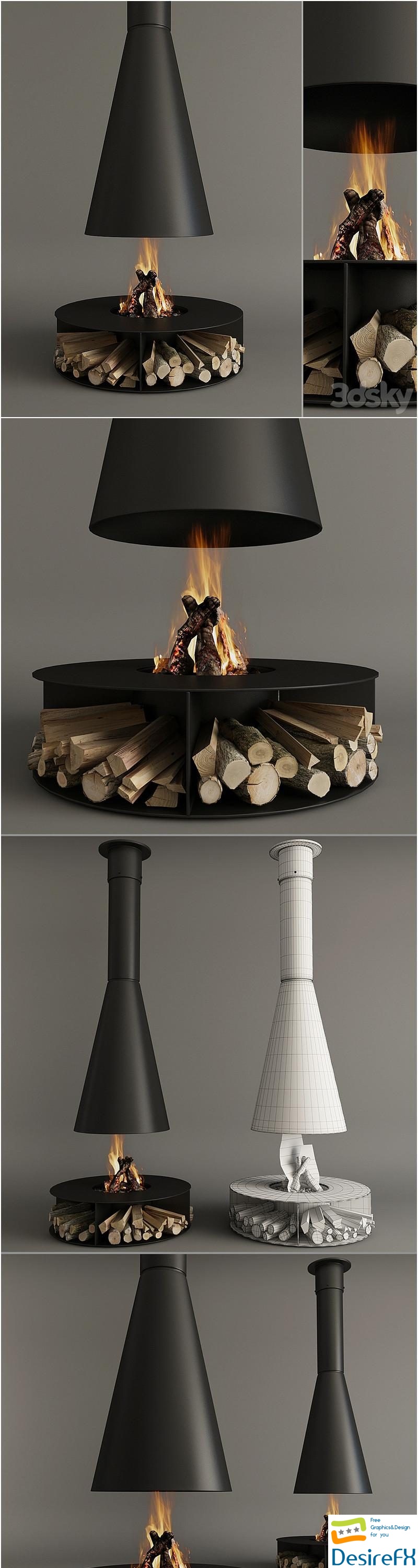 Fireplace_Modern_10 3D Model