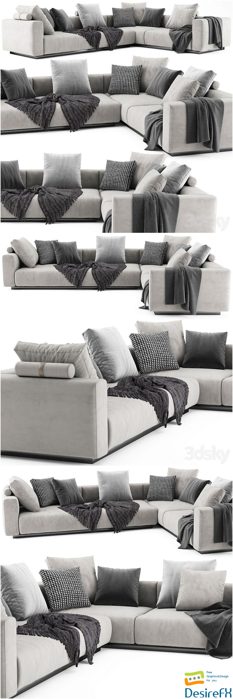 Flexform lario sofa 3D Model