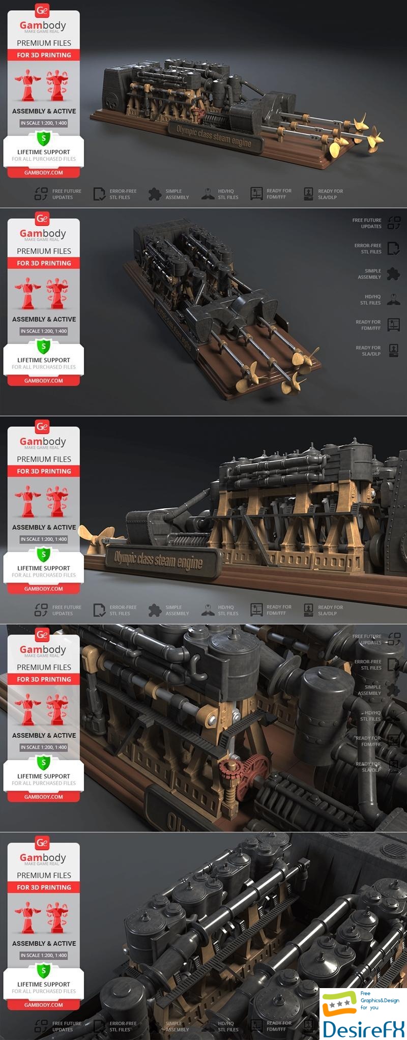 Gambody - Olympic Class Steam Engine 3D Print