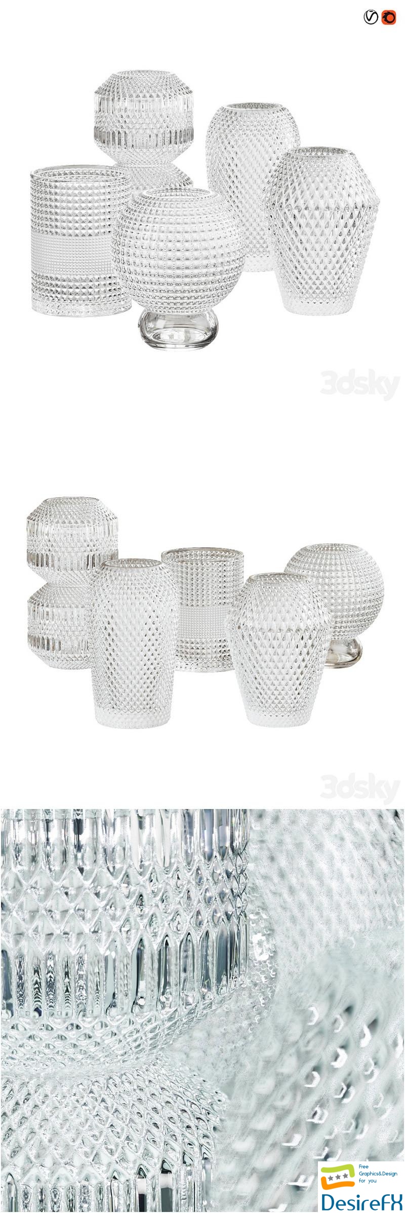 Glass vases Specktrum 3D Model