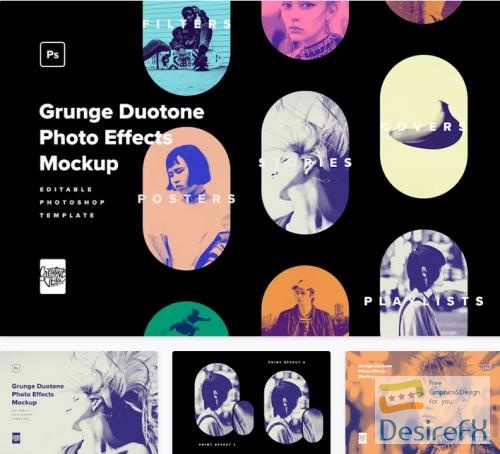 Grunge Duotone Photo Effects Pack - 91919055