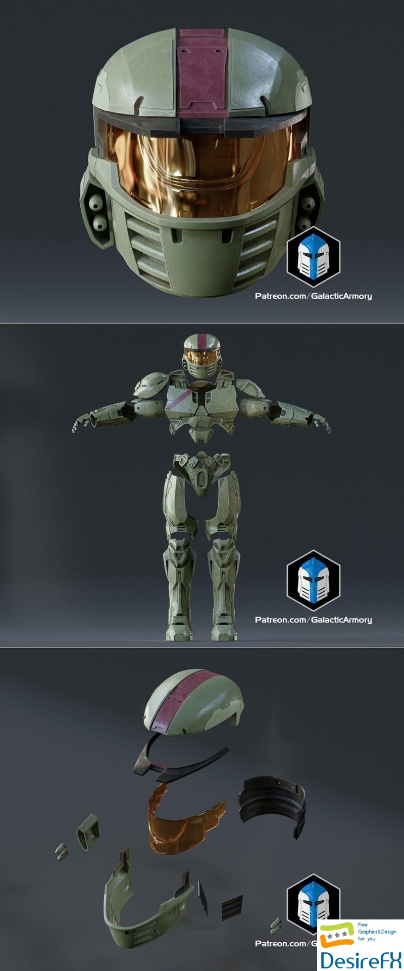 Halo Wars Mark IV Helmet & Armor 3D Print