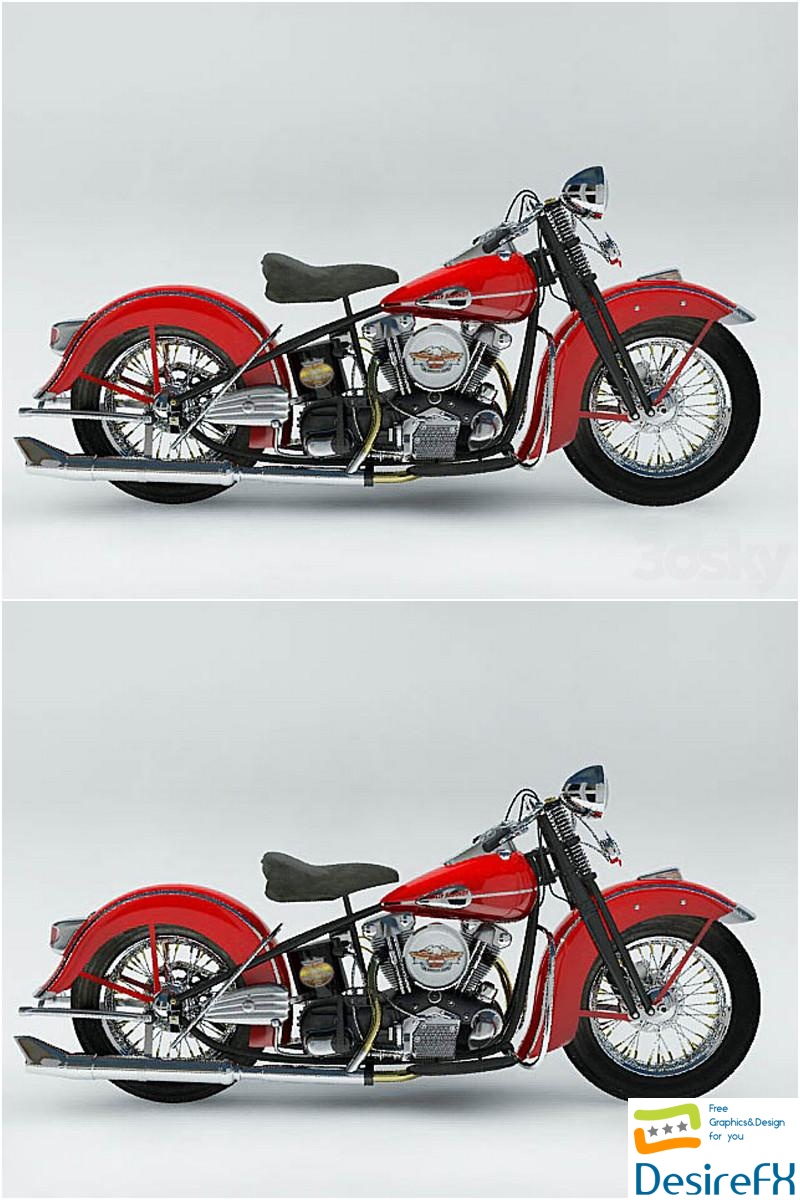 Harley Davidson (F) 1946 3D Model