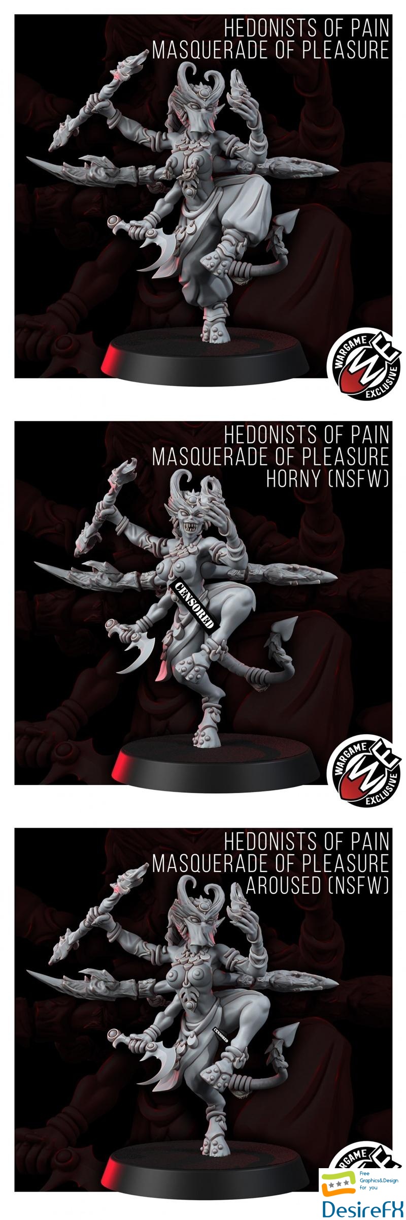 Hedonists Of Pain Masquerade Of Pleasure and Aroused and Horny 3D Print