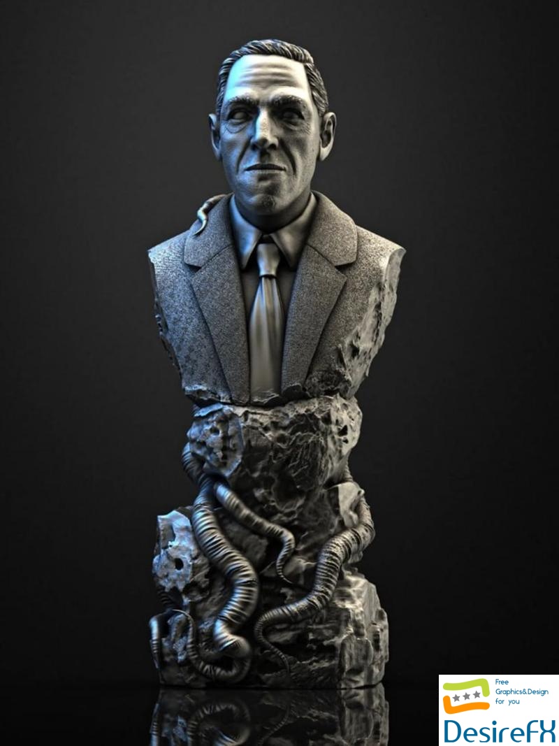H.P. Lovecraft bust 3D Print