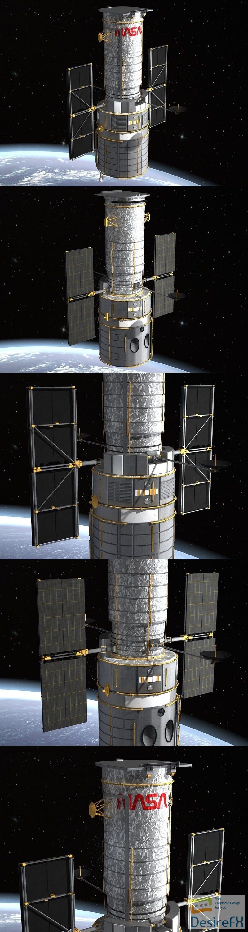 Hubble Space Telescope 3D Model