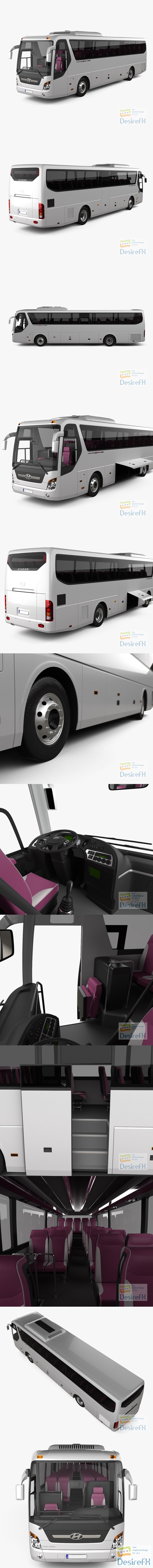 Hyundai Universe Xpress Noble Bus with HQ interior 2010 3D Model