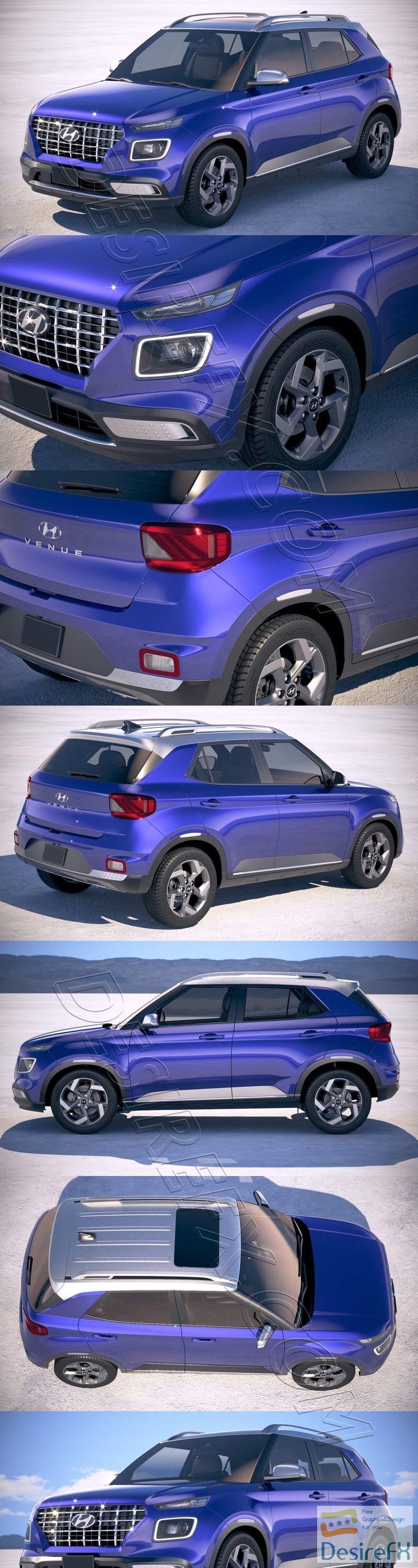 Hyundai Venue 2020 3D Model