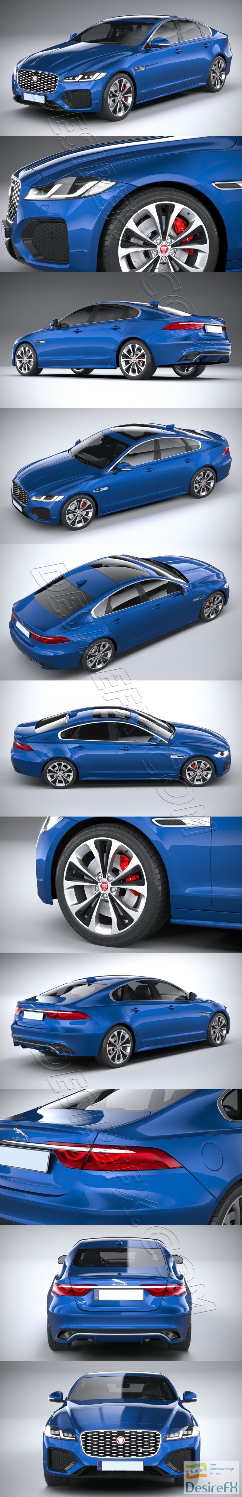 Jaguar XF 2021 3D Model