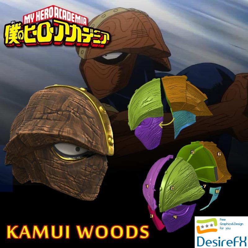 Kamui Woods Helmet - My Hero Academia - HEX3D 3D Print