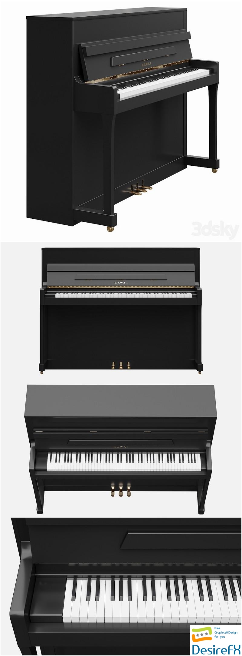 Kawai K-200 EP Digital Piano 3D Model